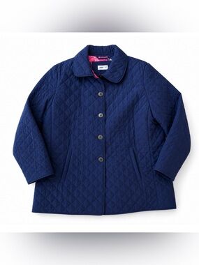 NWT JANE POST BLUE QUILTED FLORAL LINING JACKET $340 PLUS SIZE 1X